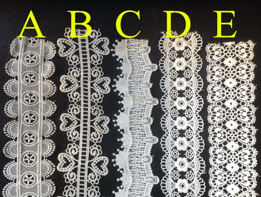 5.5cm-6.5cm milk fibre embroidery lace trim,WM171028B