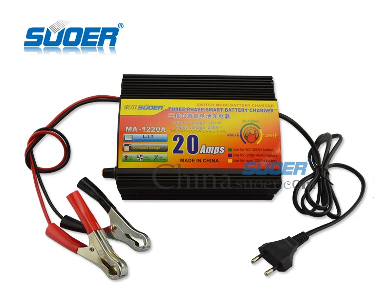 Suoer【 Battery charger 】 best price Universal Battery Charger 20A 12V Car Battery Charger(MA-1220A) image 5
