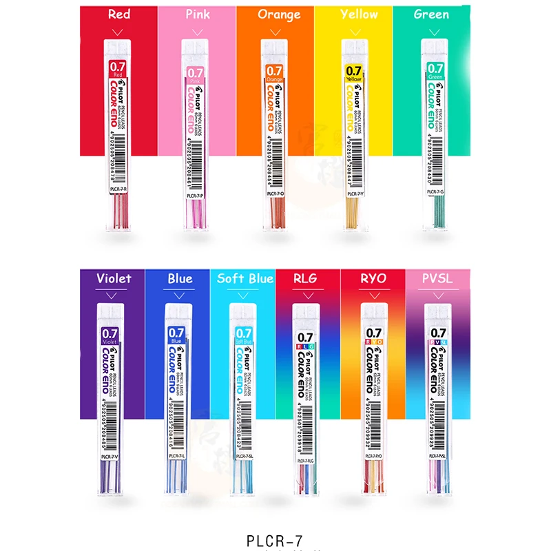 8pcs/lot Kawaii Pilot Color Eno Mechanical Pencil Lead 0.7mm Graphite Pencil Watercolor Drafting Pencil Lead Crayon Japanese