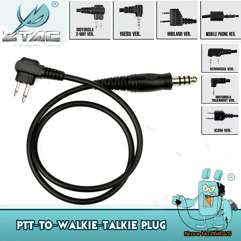 

Z Tac Tactical PTT Connector Wire PTT Adapter Cable For Tactical PTT For Baofeng Radio Kenwood Midland 7 Plugs Accessories Z124