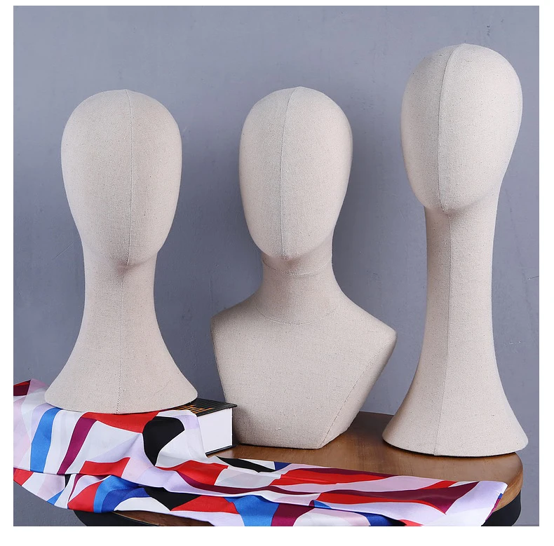 New Arrival High Quality Female Fabric Head Model Head Manikin Professional Factory In China