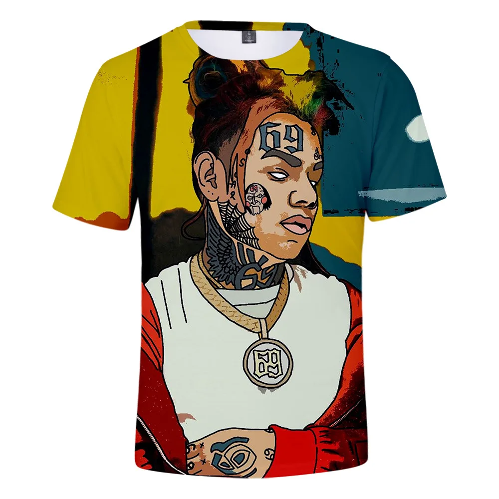 Anime Cartoon 6ix9ine 3D T Shirt Unisex Rap Singer Tekashi69 Cool T-shirt Male Female Harajuku Hipster Hip Hop Tee Shirt Homme image 5