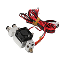 HE3D 3D printer parts 2 in 1 out hotend, two color changing extruder  hotend kit for 0.4mm 1.75mm