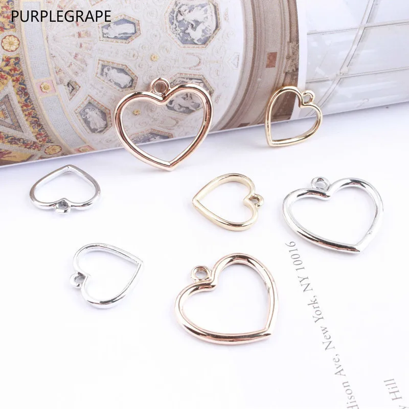 10pcs Heart-shaped Earrings DIY Jewelry Accessories Hand-made Materials Long Section Ring Accessories