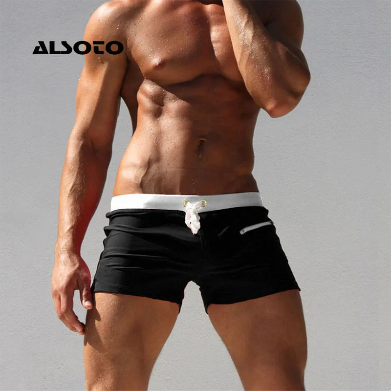 ALSOTO-pantalones cortos con cremallera para hombre, Shorts informales de secado rápido, para correr, de verano