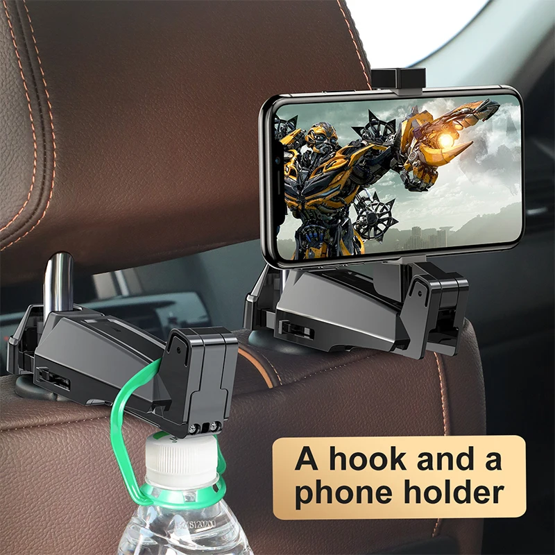 Baseus Back Seat Car Phone Holder For iPhone Xs Max Xr X 2in1 Backseat Hook Car Mount Holder For Samsung S10 S9 Plus Car Holder