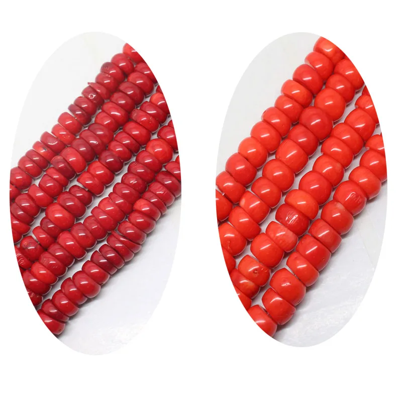 Mini. order is $7!5x10mm Coral Heisey slice rondelle Spacer Loose Beads 15\