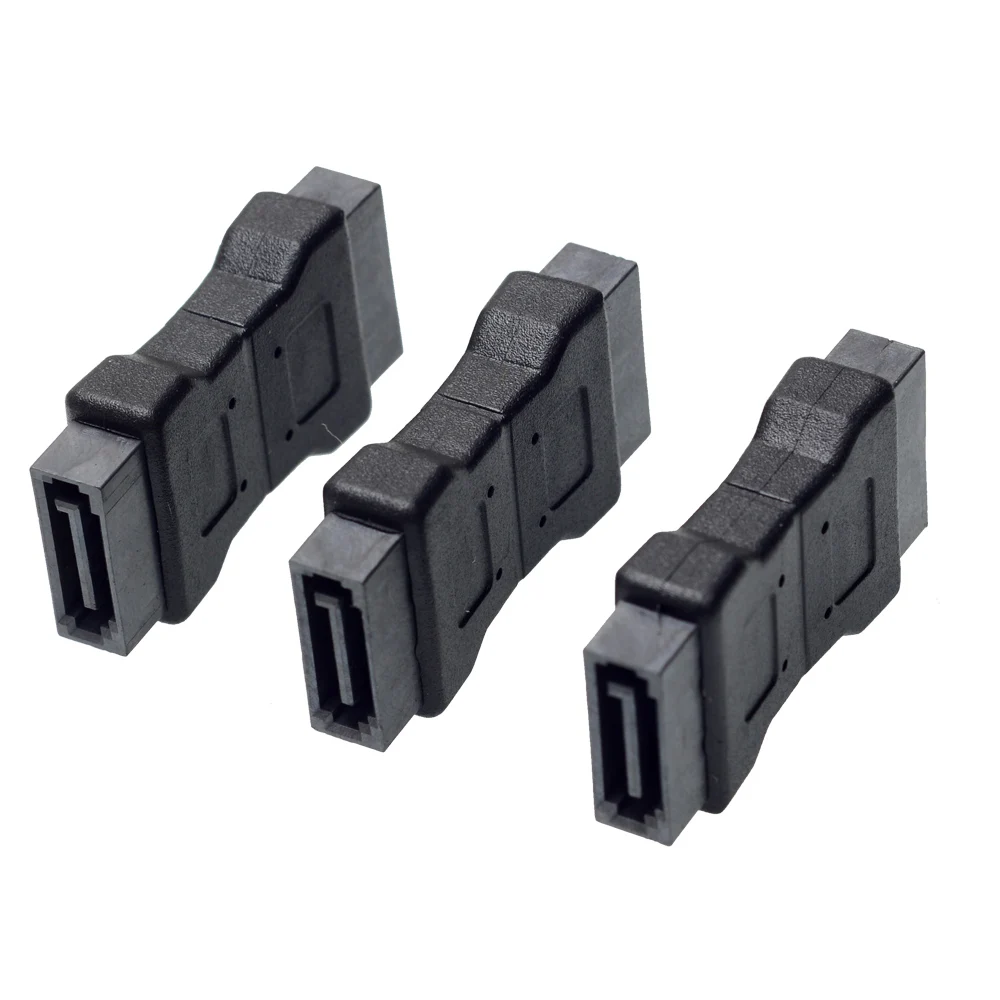High quanlity 7P SATA 3.0 data male to male Port adapter straight angle 7 PIN Serial ATA III 6Gb/s Jack Connector Coupler