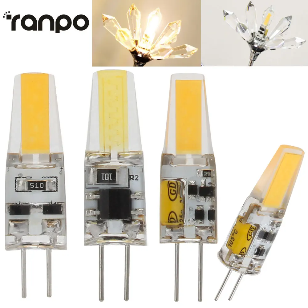 10Pcs/Lot Mini G4 LED Lamp AC/DC 12V LED COB Bulb 6W 220V 360 Beam Angle Spotlight Chandelier Lights Replace 40W Halogen Lamps