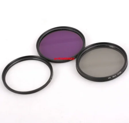 3 pcs 58 62 67 72 77 82 mm UV CPL FLD Filter For canon for nikon for somy DSLR Camera