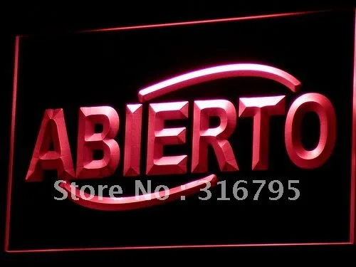 i535 ABIERTO Food Cafe Restaurant NEW LED Neon Light Light Signs On/Off Swtich 20+ Colors 5 Sizes