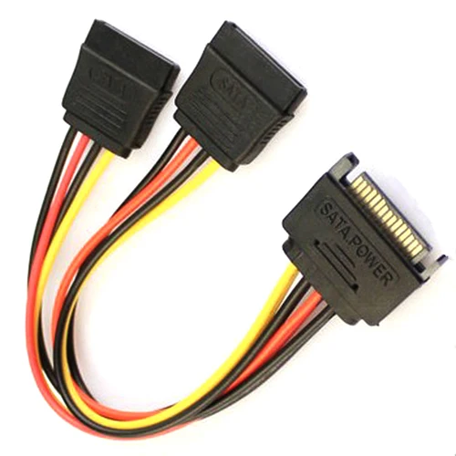 Imagen 1 del producto 1 Uds SATA 15 pines macho a 2 SATA 15 pines hembra 15 pines cable de alimentación HDD Y divisor adaptador de conector Universal nuevo