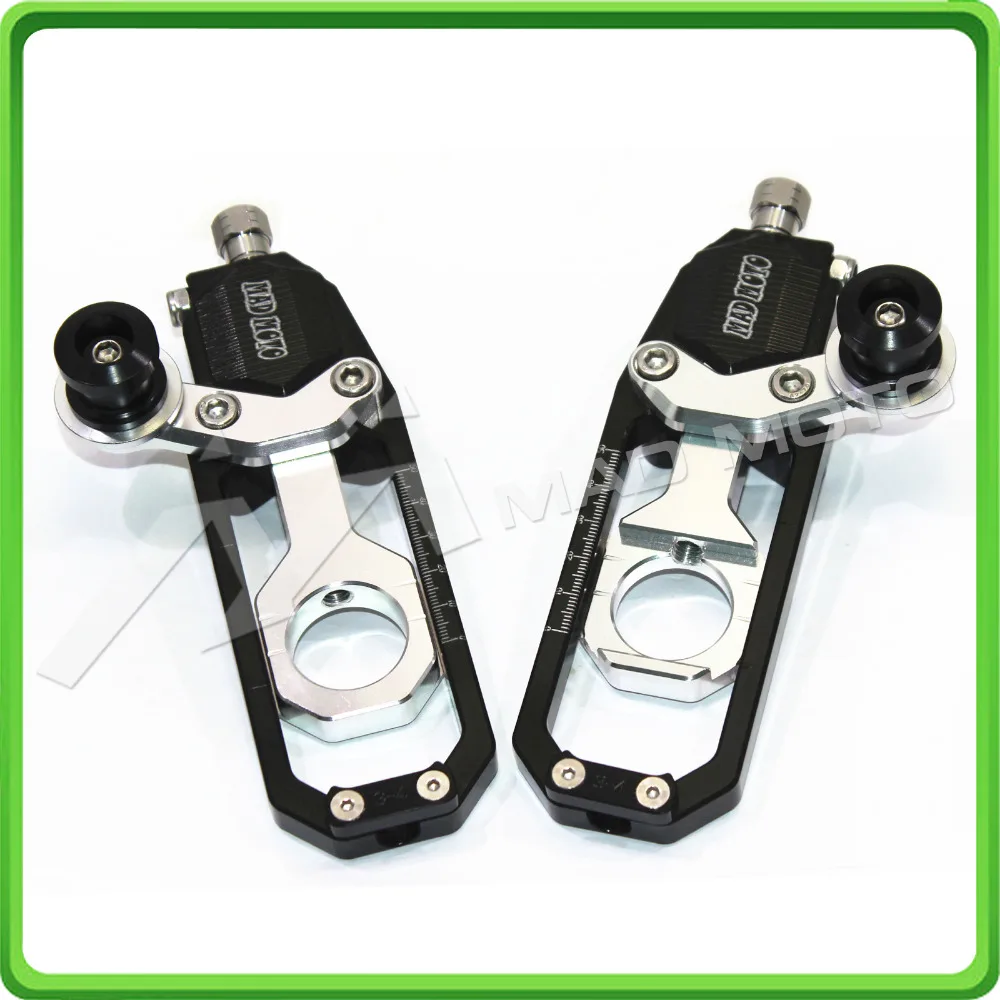 

Motorcycle Chain Tensioner Adjuster with paddock bobbins kit for Suzuki GSXR600 GSX-R750 2006 2007 2008 2009 2010 Black&Silver