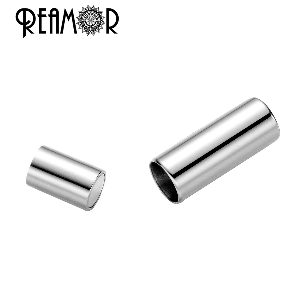 REAMOR 5mm High Quality Jewelry Findings Bracelet Necklace Clasp DIY Making 316l Stainless Steel Magnet Hook Magnetic Clasp