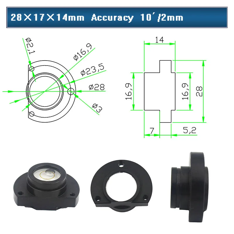 HACCURY Total Station Theodolite Level Bubble horizontal bubble Spirit Level beads for Surveying and mapping instruments