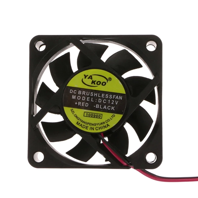 DC 12V 2-Pin 60x60x15mm PC Computer CPU System Sleeve-Bearing Cooling Fan 6015