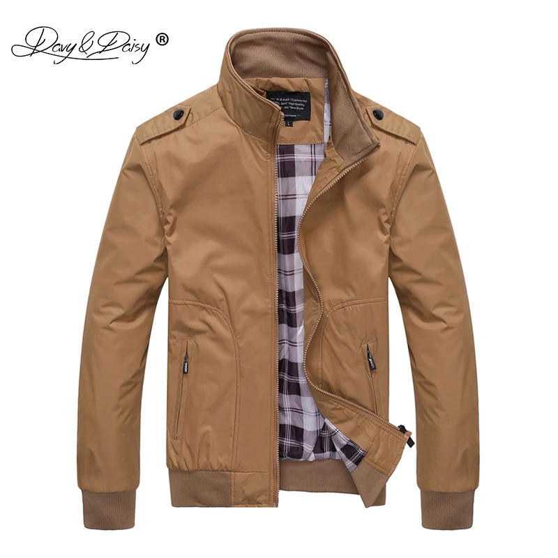 

DAVYDAISY 2020 New Men Jacket L-5XL Men Spring Autumn Outerwear Mandarin Causal Fashion Male Coats Male Bomber Jackets JK103