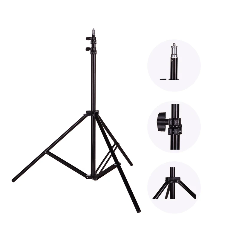 Photography Lighting 2m Light Tripod stand + Photo Studio Soft box +50W Dimmable LED lamp Bulb For Camera Phone Video Shooting