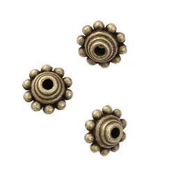 DoreenBeds Zinc Based Alloy Spacer Beads Bicone Flying Saucer Antique Bronze Beads 10mm x 10mm, Hole: Approx 2.1mm, 30 PCs