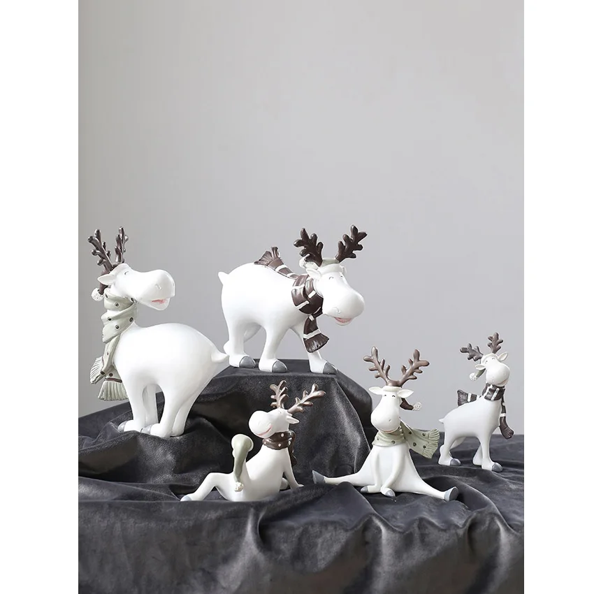 Modern Deer Family Resin Crafts, Animal Figurines and Miniatures, Fairy Garden Accessories, Creative Wedding Gifts, Home Decor