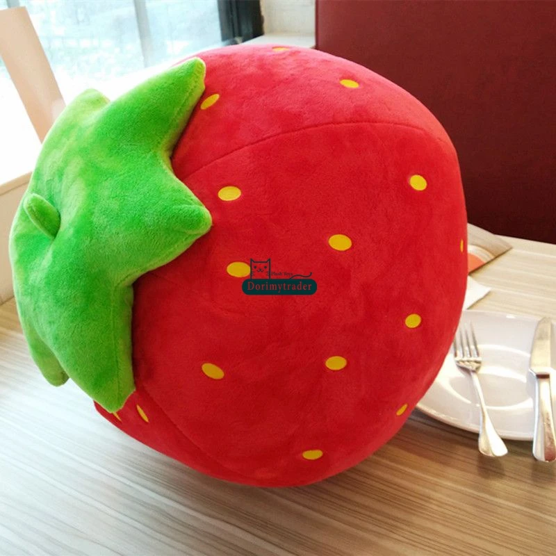 Dorimytrader Big Red Strawberry Plush Pillow 40cm Stuffed Fruit Toy Kid Doll Sofa Decoration Girl Present Free Shipping DY61245