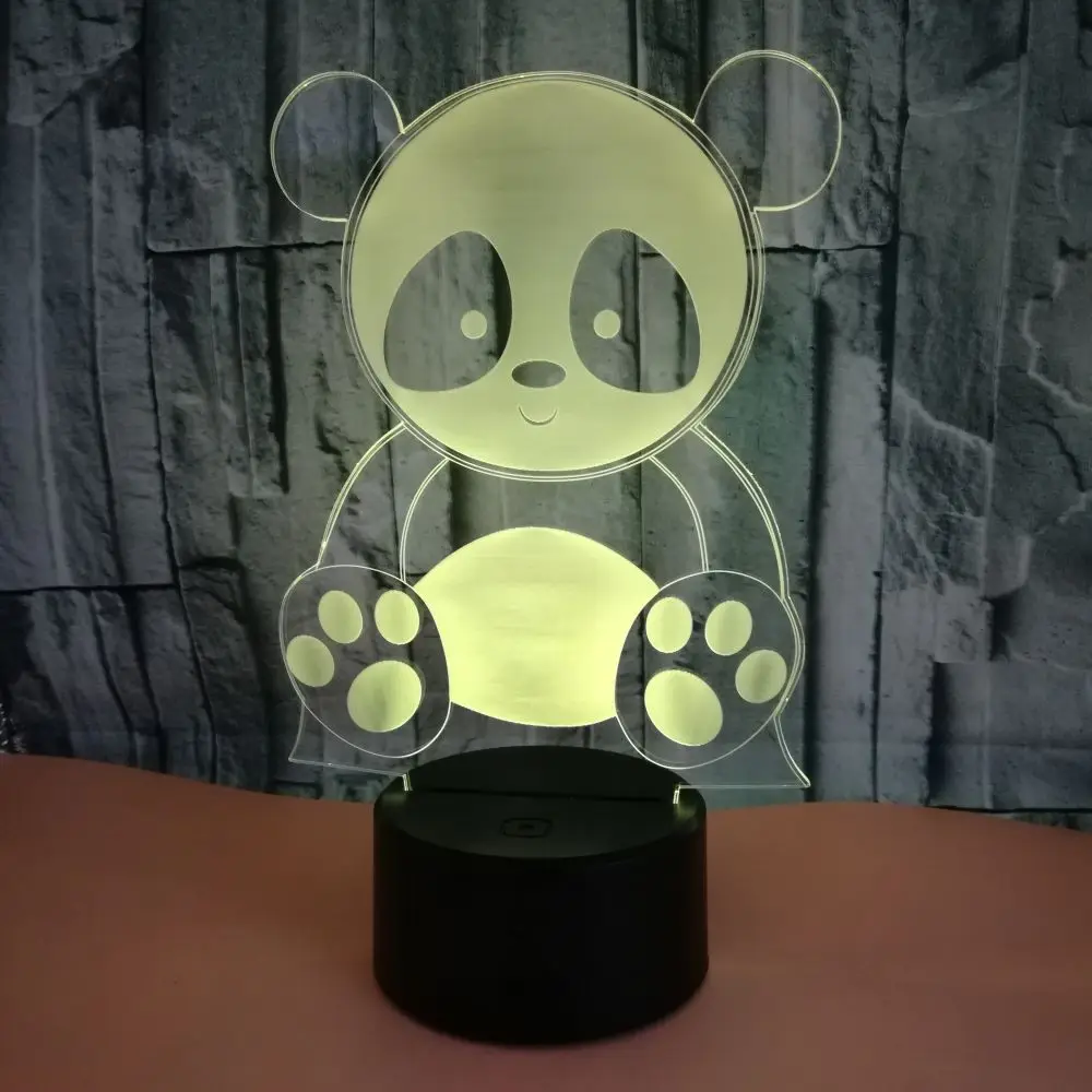 New Panda 3d Lamp Led Lamp 7 color change 3d Nightlight Veilleuse Enfant Gift Lamp Kids Room Led Light Fixtures