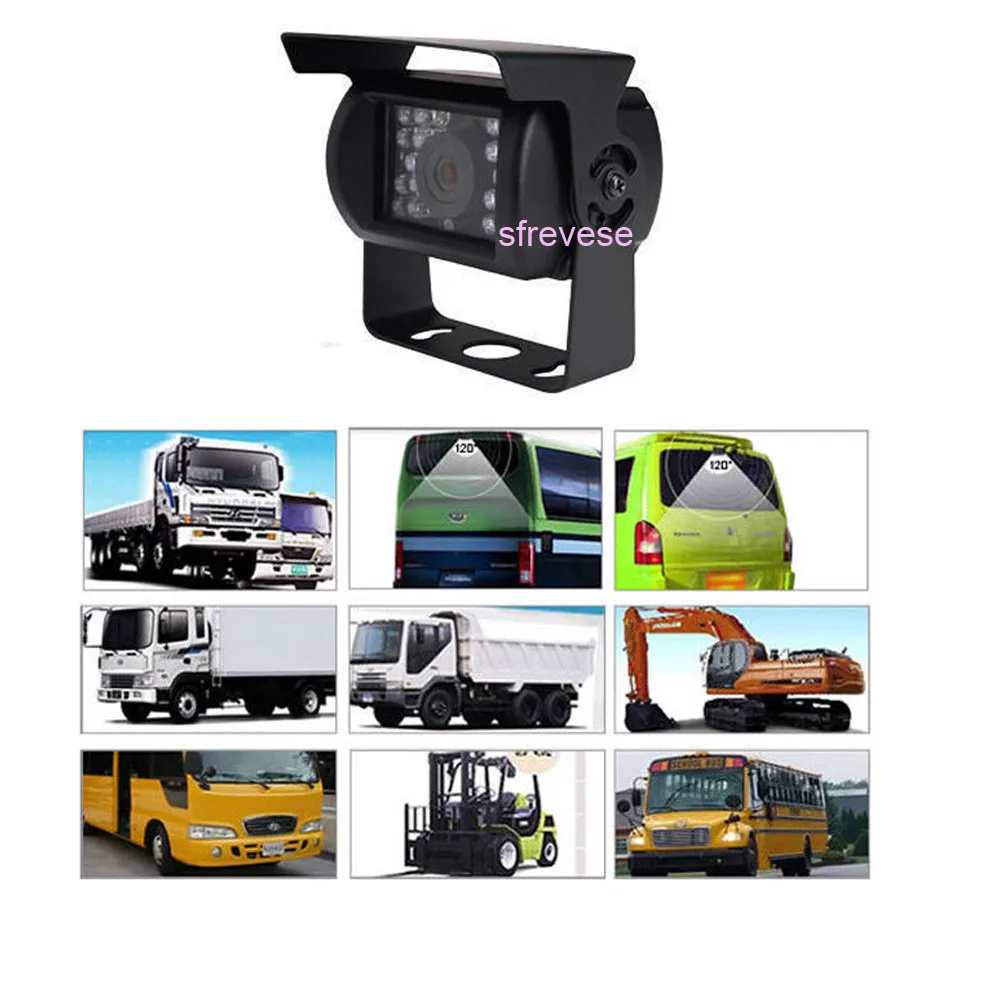 12V-24V 4 Pin 18 IR Night Vision Color Vehicle Car  Reversing Parking Backup Camera Wide View Waterproof + 20m 4 Pin cable