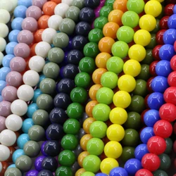 15color candy loose beads 8mm round bake paint glass ball jewelry spacer accessories women jewelry making findings 15inch B3249