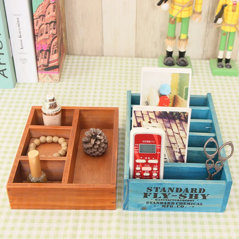 Multi-Functional Vintage Wooden Storage Divider Box Drawer Desk Organizer Tray For Crafts,Flowers, Plants, Jewelry