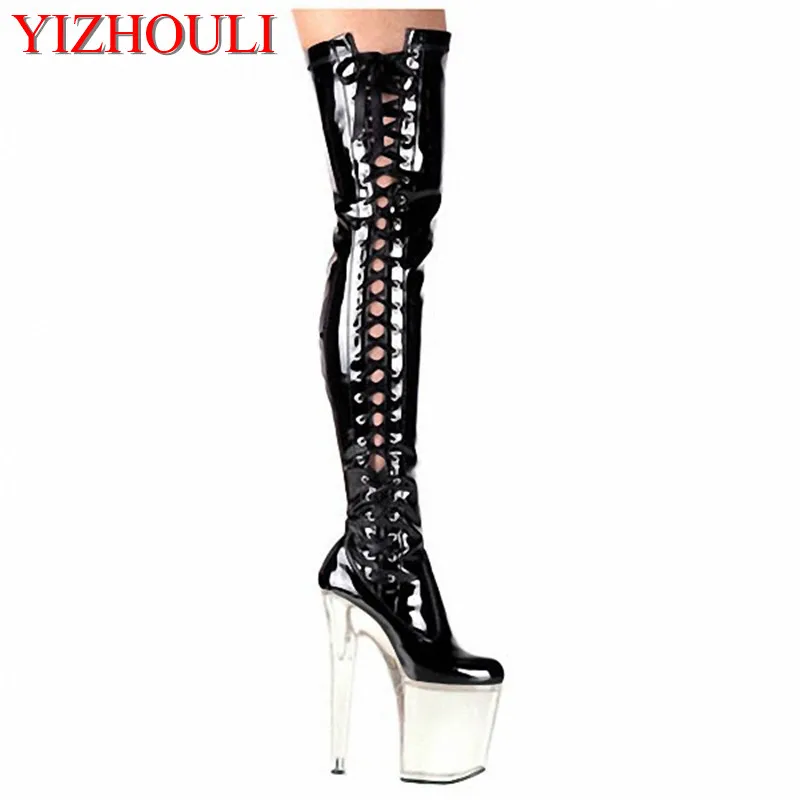 

20cm classic over the knee boots high heel shoes sexy 8 inch thigh high boots for women sexy clubbing high heels