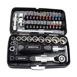 High quality 38PCS Mini ratchet wrench set 1/4 socket screwdriver head hex trox slot bit bike Repair handle tools S2 material