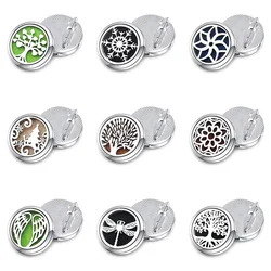 2019 Exquisite Brooches Aroma Diffuser 9 Patterns 28mm High Quality Magnetic Essential Oil Aromatherapy Perfume Lockets Brooches