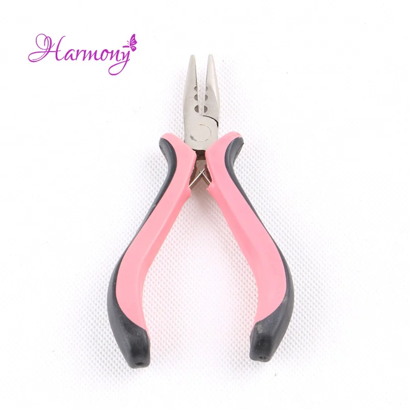 Hair Extensions Pliers Hair Extensions Tools Pink 3 Holes Stainless Steel Multifunctional Remover Pliers For Micro Links Hair