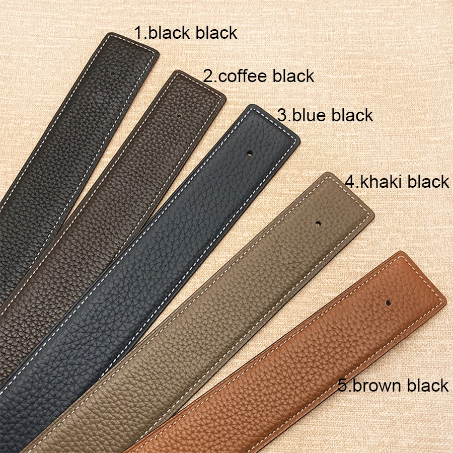 2024 WITHOUT BUCKLE 3.8cm 4.0cm Ciartuar new design unisex belt high quality cowskin genuine leather two sides free shipping