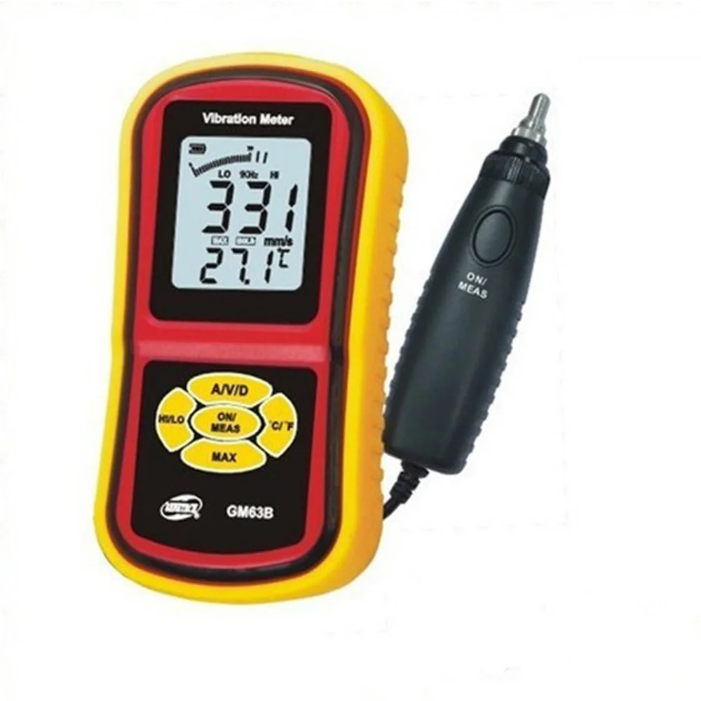 การสั่นสะเทือนแบบดิจิตอลขนาด GM63B การเร่ง 0.1 ~ 199.9 เมตร/วินาที Velocity 0.1 ~ 1999.9 เมตร/วินาที Vibrometer