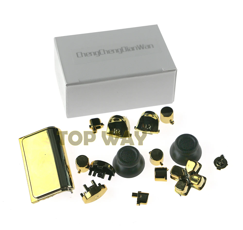 1 مجموعة JDS 040 JDM 040 كروم L1 R1 L2 R2 Dpad لوحة اللمس زر غطاء الفطر مجموعة كاملة زر لوحدة تحكم PS4 برو CUH-ZCT2 #6