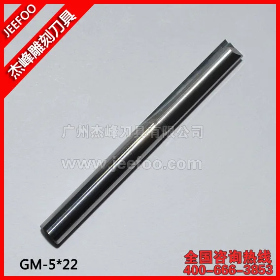 5*22mm Two Straight Flutes Cutters, CNC Engraving Tools, Carbide Router Bits for Multilayer board, Plywood, MDF, Foam