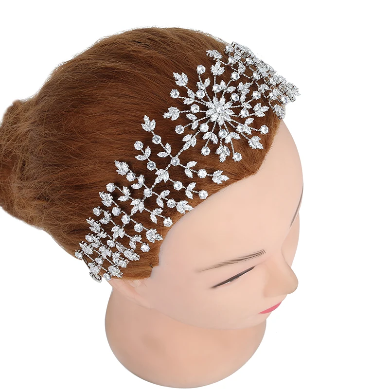 

Tiaras And Crowns HADIYANA Temperamen Leaf Design Wedding Hair Accessories For Women Zircon High Quality BC4852 Accesorios Mujer