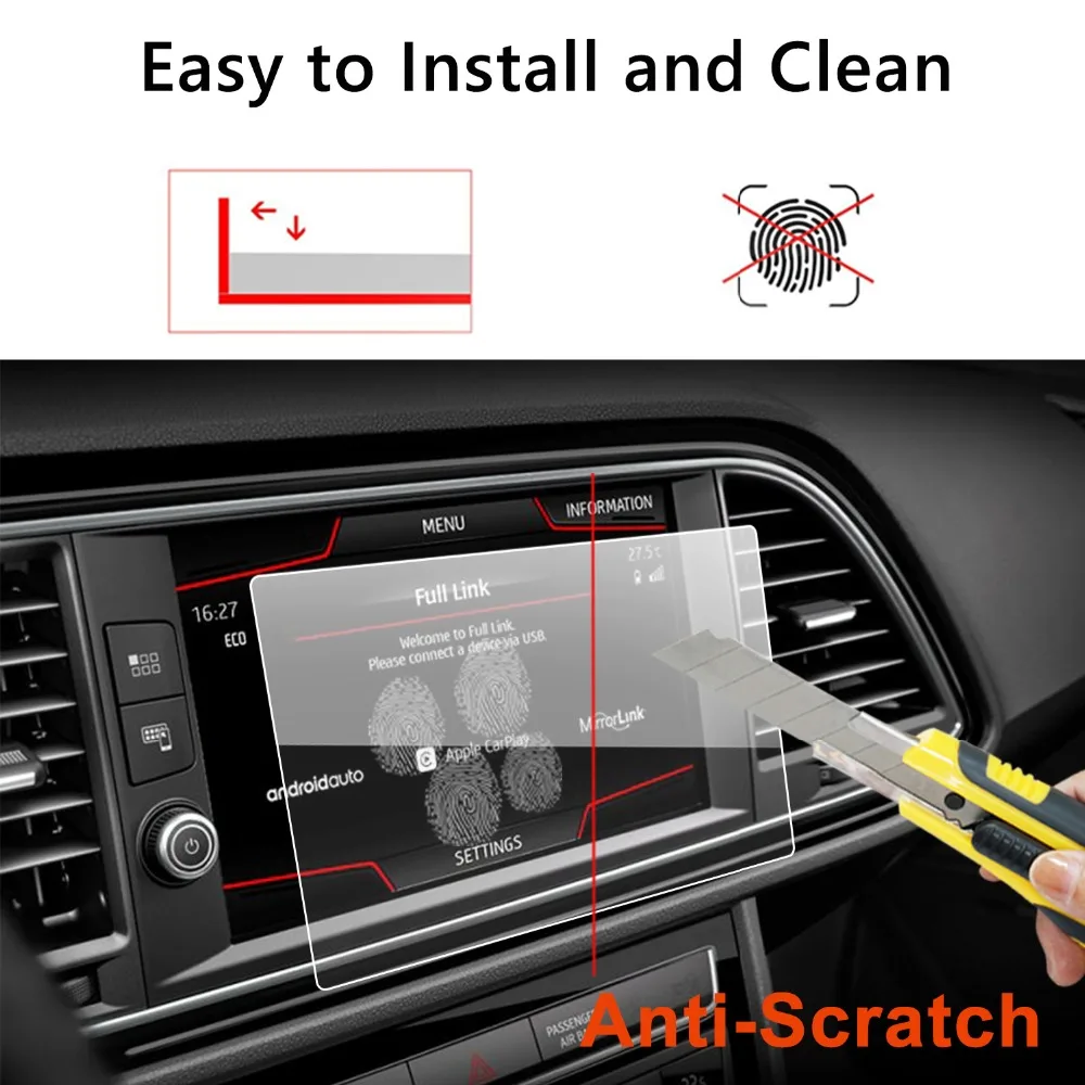RUIYA Car Screen Protector For Leon X-Perience 8 Inch 2017 GPS Navigation Touch Center Display Auto Interior Accessories