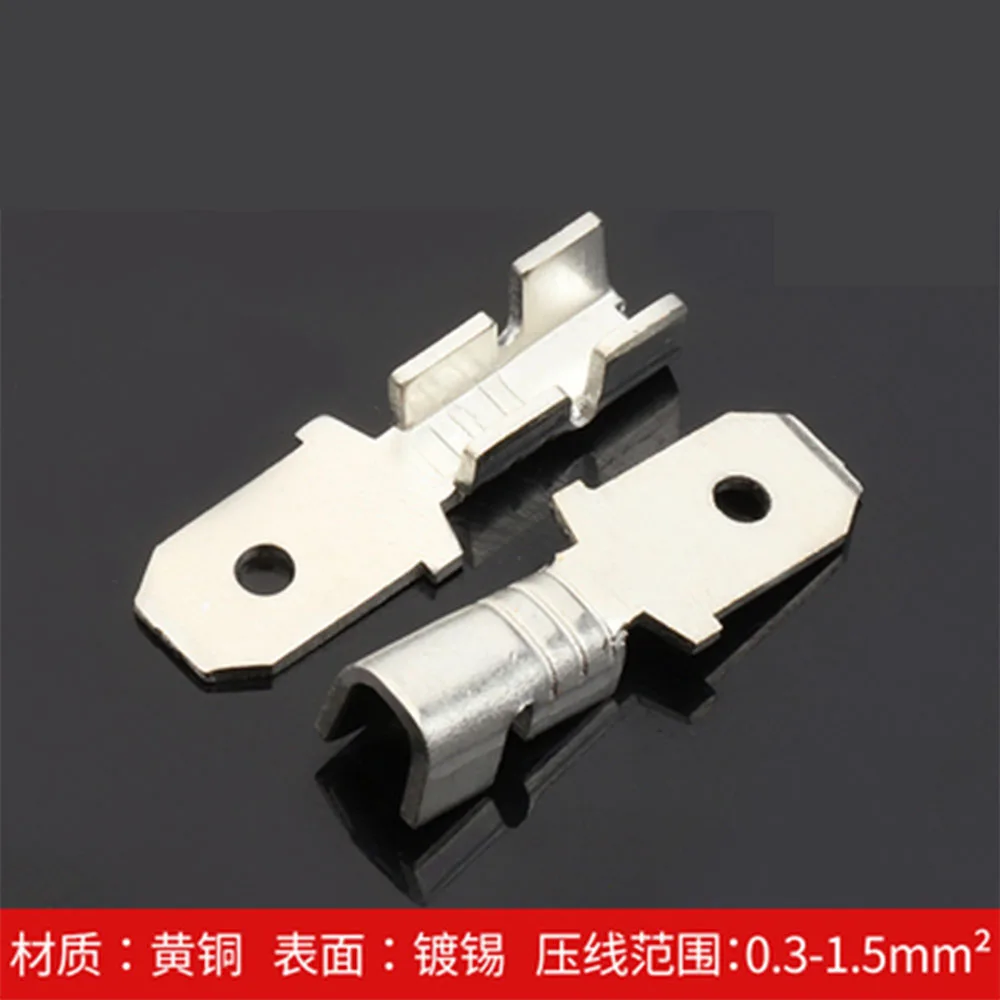

100PCS DJ615A-6.3A Insert 250 Terminal Block for the Car horn switch Connector