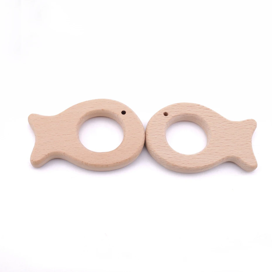 

5pcs/lot DIY Organic Beech Unfinished Teething Toy Fish pendent Wood Food Grade Eco-friendly Handcrafted Toddler Toys Teethers