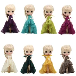 DBS Kleidung für Blyth icy Puppe Elegante Kleid verschiedene farbe mit blume mädchen geschenk