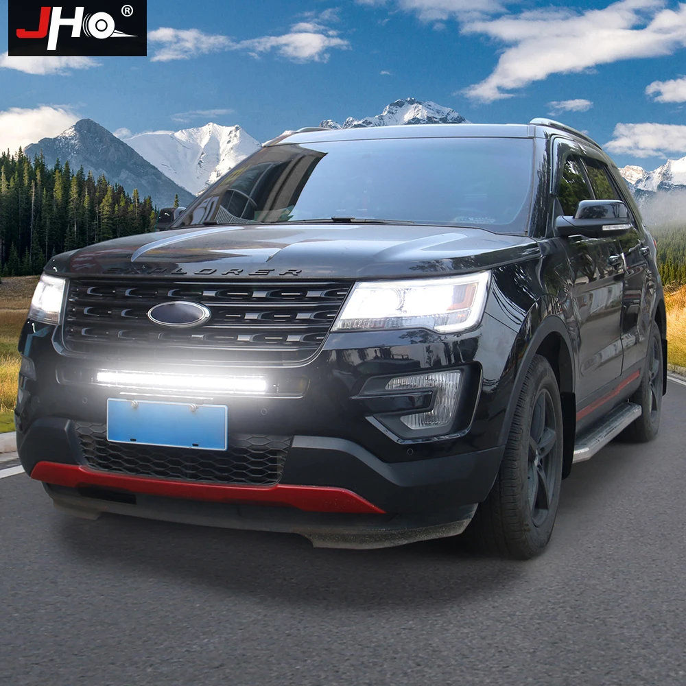 JHO Offroad Driving Car Accessories Front Grille LED Strobe Light Bar For Ford Explorer 2011-2019 2017 2016 2015 2014 2013 2018