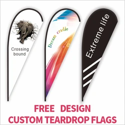 Custom Printed Teardrop Flag Graphic Opening Celebration Beach Banner Sport Promotion Outdoor Advertising Decoration