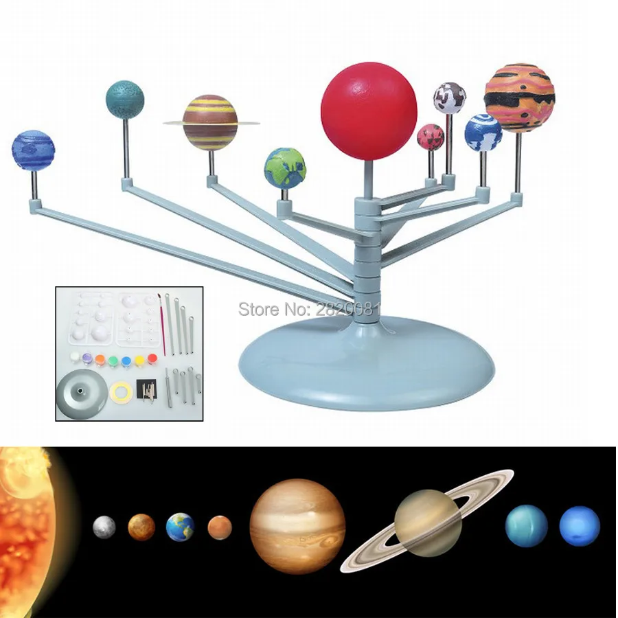 

HOT solar system nine planets planetarium DIY toys science model kit educational&learning Astronomy Project toy for children