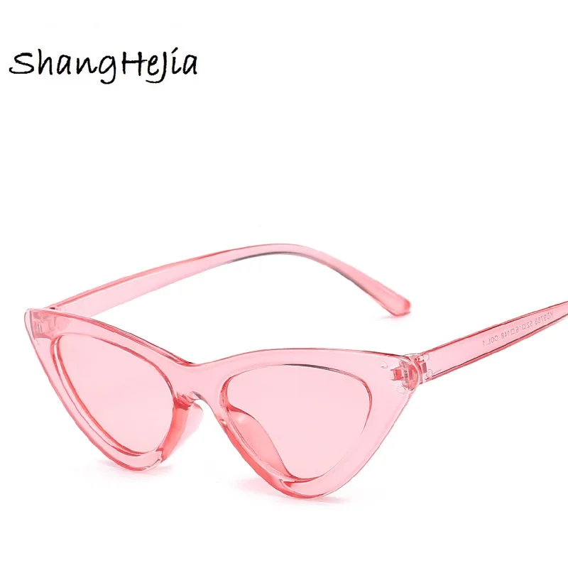 2022 okulary przeciwsłoneczne kocie oczy Retro damskie okulary okulary przeciwsłoneczne przezroczysty różowy Streetwear trendy moda damska Glasse UV400