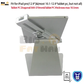 Suporte universal de segurança para tablet, suporte de montagem antifurto, 10.1-12.9 polegadas