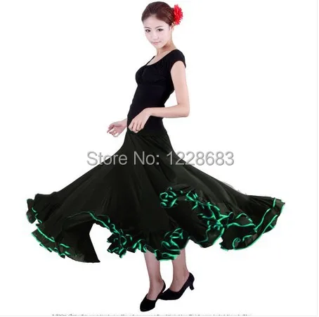 Girls Women Long Skirts Spanish Dance Costume Robe Jupe Falda Flamenco Clothes Moda Ropa Disfraz Vestidos De Flamenca