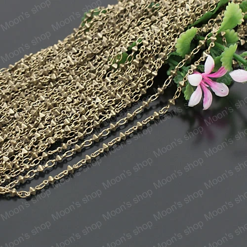 

Wholesale Width 2.5mm Antique Bronze Prism+Ring Copper 1:1 Special Chains Accessories 1 Meter (JM2629)