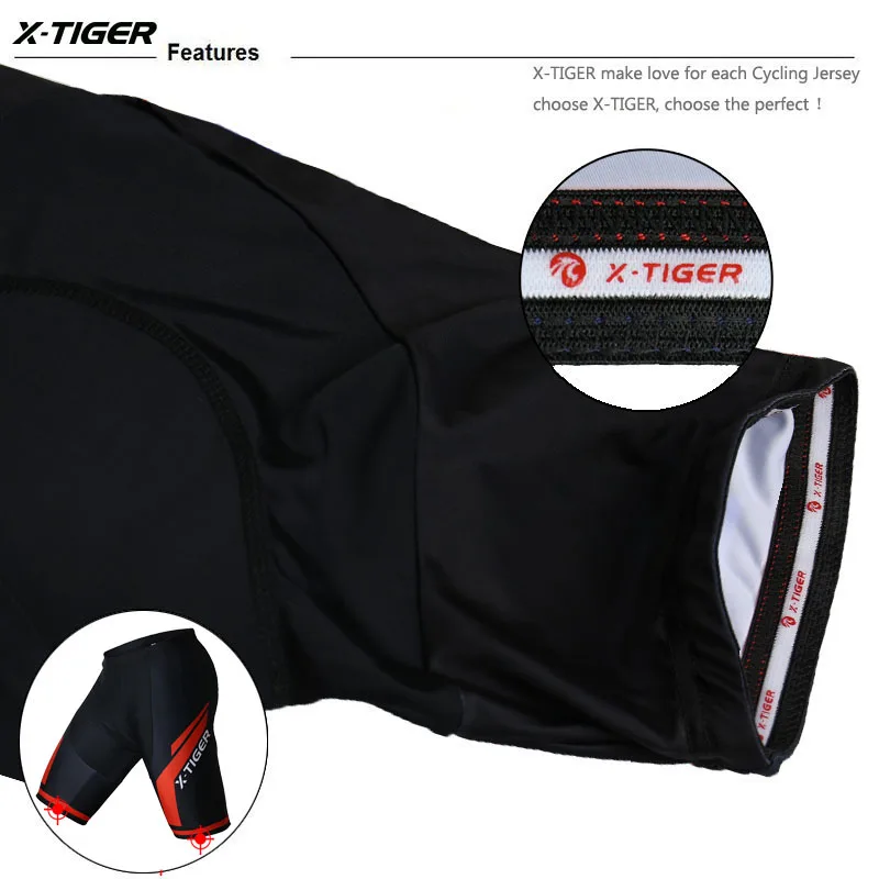 X-TIGER Cycling Shorts 5D Gel Pad Men Cycling Shorts Man Cycling Clothes MTB Quick-Dry Men Underpants Biker Shorts Men\'s Shorts